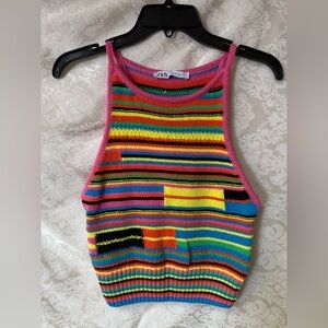 Zara Crochet Multicolored Tank Top